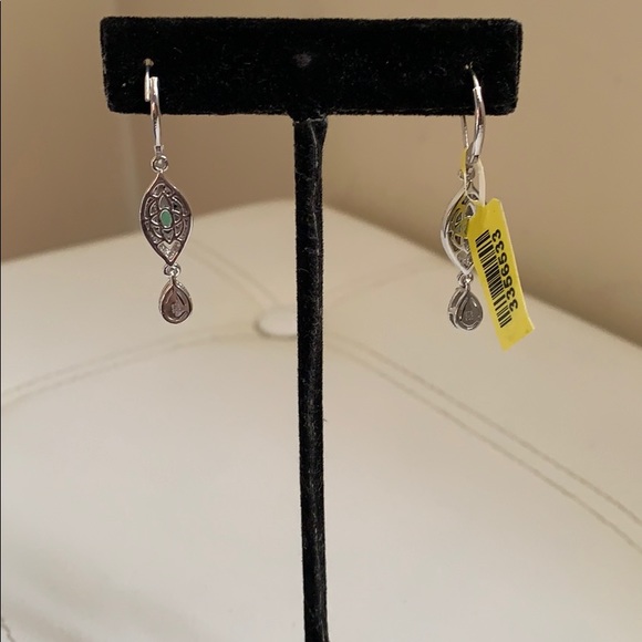 EMERALD EARRINGS, SOKOTO, 1-3/4” L - Picture 2 of 5